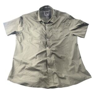Kuhl Stealth Short Sleeve Shirt in Burnt Olive Size Large Hiking Travel Gorpcore